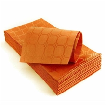 TOVAGLIA PIEGATA 100X100CM DAMASCATA ARANCIO 25 PZ