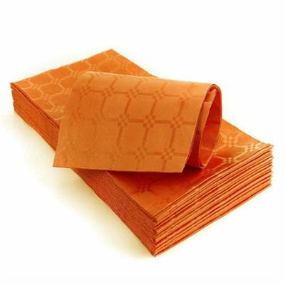 TOVAGLIA PIEGATA 100X100CM DAMASCATA ARANCIO 25 PZ