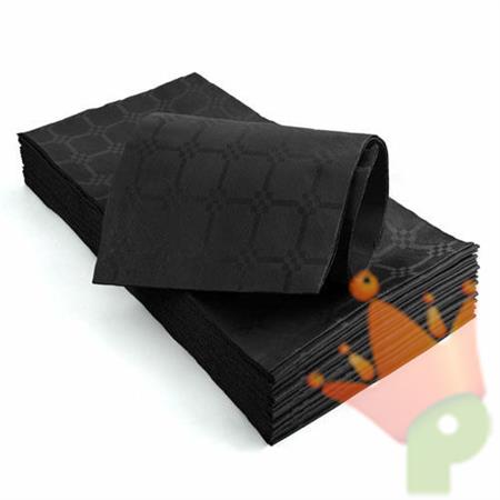 TOVAGLIA PIEGATA 100X100 DAMASCATA NERO 25 PZ