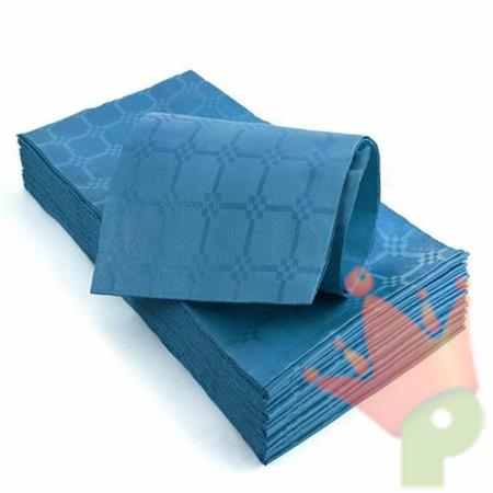 TOVAGLIA IMPERMEABILE 100X100 DAMASCATA BLU ROYAL 25 PZ