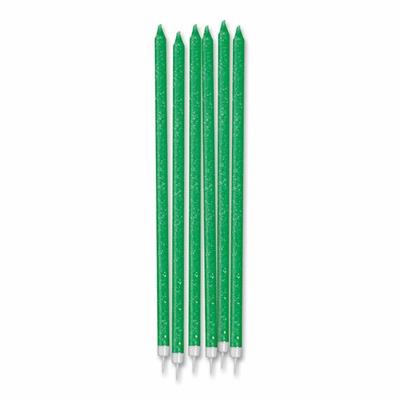 CANDELINE MATITA + SUPPORTO GLITTER VERDE FLUORESCENTE 12PZ