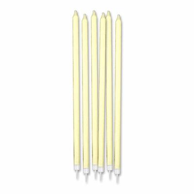 CANDELINE MATITA + SUPPORTO 15CM GLITTER AVORIO 12PZ