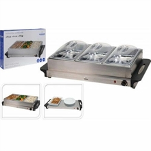 SCALDAVIVANDE ELETTRICO ACCIAIO INOX 300W 3 INSERTI X 2 LT