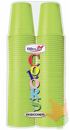 BICCHIERI 200CC VERDE ACIDO 100PZ
