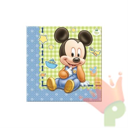 TOVAGLIOLO 33X33 2V BABY TOPOLINO MICKEY MOUSE 20PZ