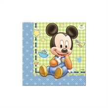 TOVAGLIOLO 33X33 2V BABY TOPOLINO MICKEY MOUSE 20PZ