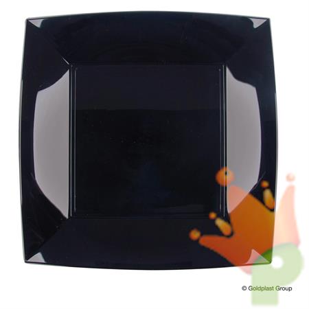 PIATTO PIANO 23X23CM NICE NERO 8PZ