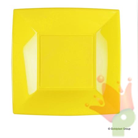 PIATTO PIANO 23X23CM NICE GIALLO LIMONE 8PZ
