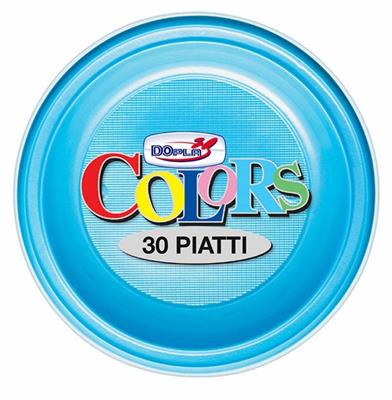 PIATTI FONDI D. 220MM AZZURRO 30PZ