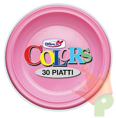 PIATTI FONDI D. 220MM ROSA 30PZ