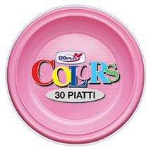 PIATTI FONDI D. 220MM ROSA 30PZ