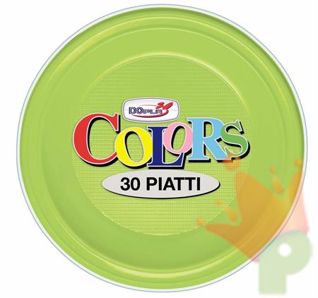 PIATTI FONDI D. 220MM VERDE ACIDO 30PZ