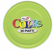 PIATTI FONDI D. 220MM VERDE ACIDO 30PZ