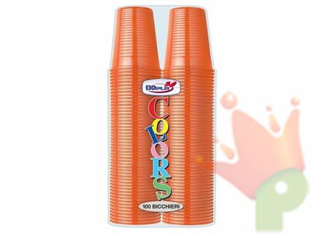 BICCHIERI 200CC ARANCIONE 100PZ