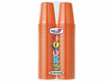 BICCHIERI 200CC ARANCIONE 100PZ