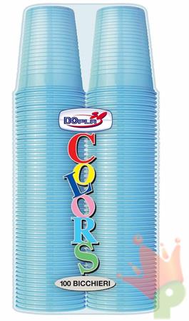 BICCHIERI 200CC AZZURRO 100PZ