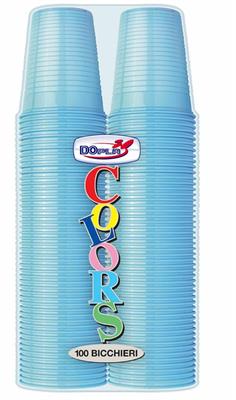 BICCHIERI 200CC AZZURRO 100PZ