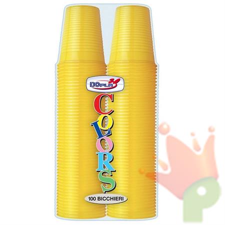 BICCHIERI 200CC GIALLO 100PZ
