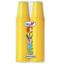 BICCHIERI 200CC GIALLO 100PZ