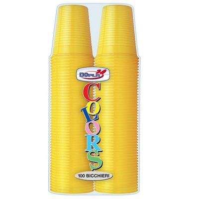 BICCHIERI 200CC GIALLO 100PZ