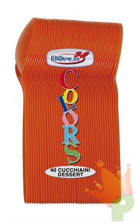 CUCCHIAINO DESSERT 12CM ARANCIO 40PZ