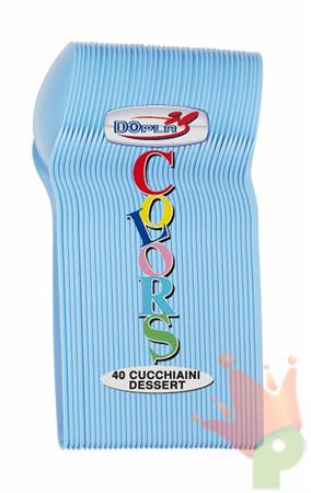 CUCCHIAINI DESSERT 12CM AZZURRO 40PZ