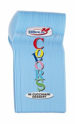 CUCCHIAINI DESSERT 12CM AZZURRO 40PZ