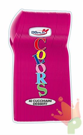 CUCCHIAINI DESSERT 12CM FUCSIA 40PZ