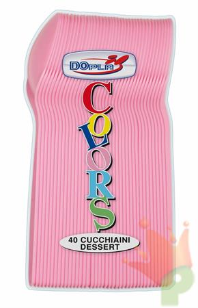 CUCCHIAINI DESSERT 12CM ROSA 40PZ