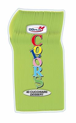 CUCCHIAINI DESSERT 12CM VERDE ACIDO 40PZ