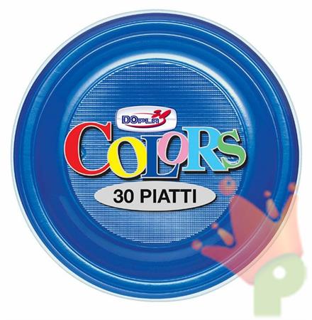 PIATTI FONDI D. 220MM BLU 30PZ
