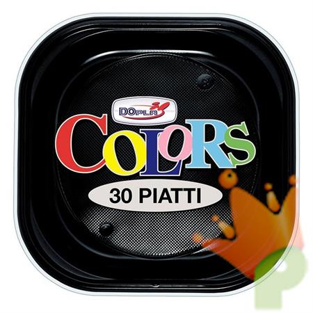 PIATTI QUADRATI 20X20CM NERO 30PZ