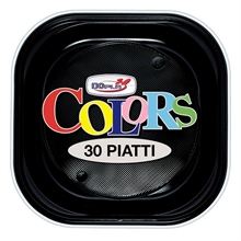 PIATTI QUADRATI 20X20CM NERO 30PZ