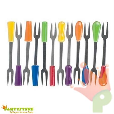 Forchettine Per Aperitivo 12pz 10cm acciaio plastica tescoma