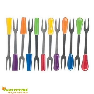 Forchettine Per Aperitivo 12pz 10cm acciaio plastica tescoma