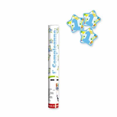 SPARA CORIANDOLI 30CM PRIMO COMPLEANNO CELESTE