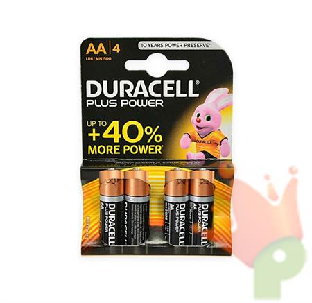 PILA DURACELL STILO PLUS POWER 1,5 V ALCALINA 4PZ