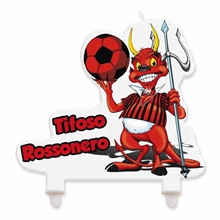 CANDELINA SAGOMATA 13X11CM DIABLOTTO ROSSO NERO