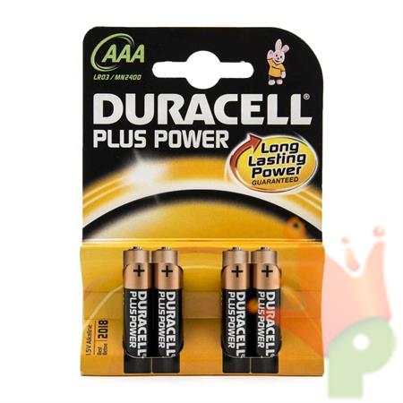 BATTERIE DURACELL MINISTILO LR03 2400 PLUS POWER ALCALINA AAA