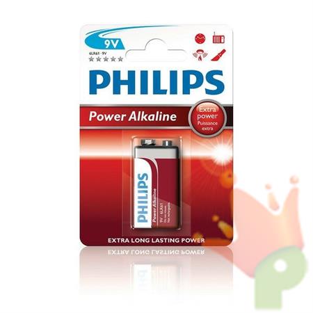 BATTERIA PILA PHILIPS POWERLIFE ALCALINA 6LR61-9V