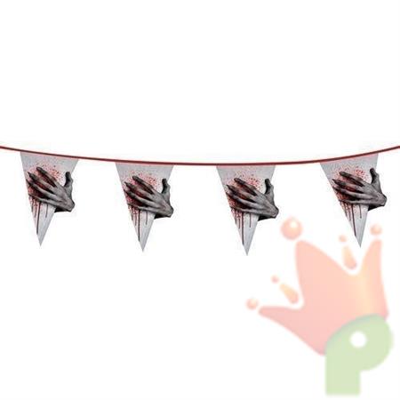 BANDIERINE GIGANTI MANO CON SANGUE 42X29 CM HORROR HALLOWEEN 6MT