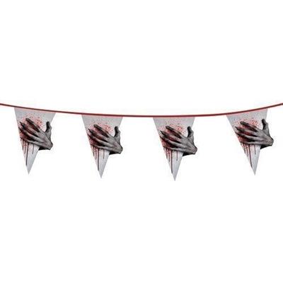 BANDIERINE GIGANTI MANO CON SANGUE 42X29 CM HORROR HALLOWEEN 6MT