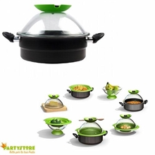 VAPORIERA MULTIFUNZIONE ANTIADERENTE STEAMER ACCESSORI CUCINA
