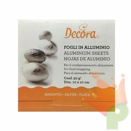 FOGLI 10X10CM ARGENTO 50GR 150pz