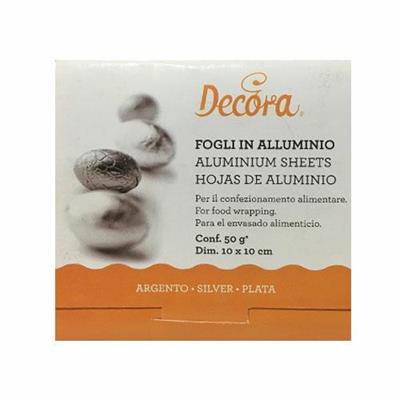 FOGLI 10X10CM ARGENTO 50GR 150pz