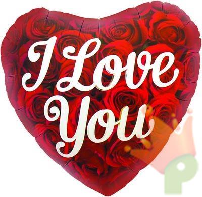 PALLONCINO MYLAR 18INCH I LOVE YOU ROSES