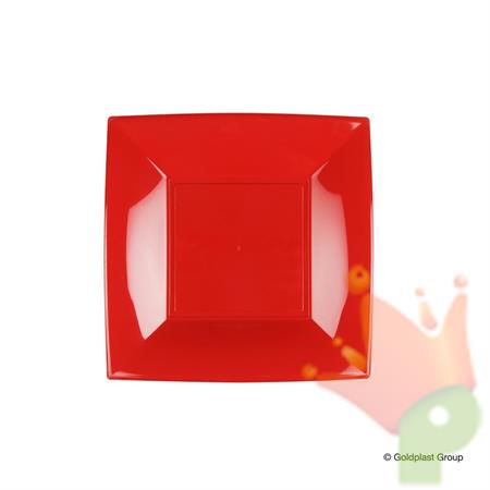 PIATTO DESSERT 18X18CM NICE ROSSO CHINA 8PZ