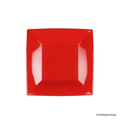 PIATTO DESSERT 18X18CM NICE ROSSO CHINA 8PZ