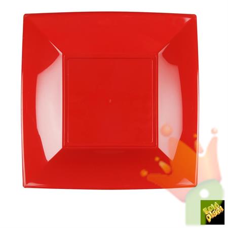 PIATTO PIANO 23X23CM NICE ROSSO CHINA 8PZ