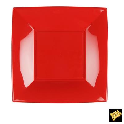 PIATTO PIANO 23X23CM NICE ROSSO CHINA 8PZ